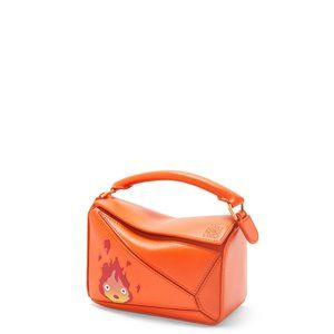 RARE & NEW Loewe x Ghibli Howl's Moving Castle Calcifer mini Puzzle bag orange
